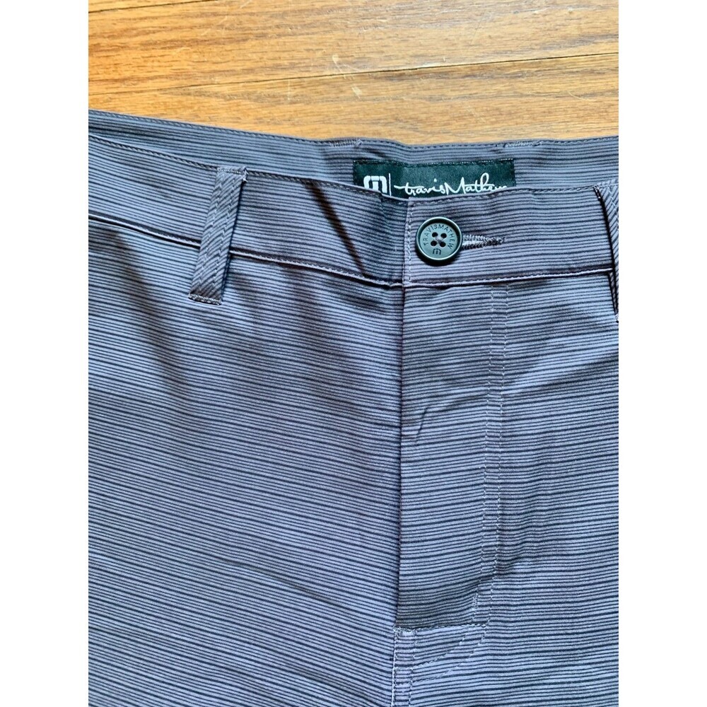 Travis Mathew Mens Golf Shorts Performance Stretch Blue Micro Stripe Size 34 - Picture 5 of 8